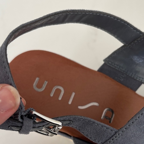 Unisa Blue and Brown Wedge Sandals - Picture 6 of 7